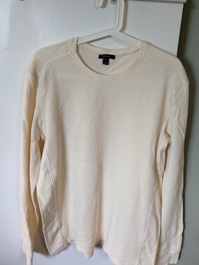RW&CO. Men's Cream Ribbed Crewneck Sweater